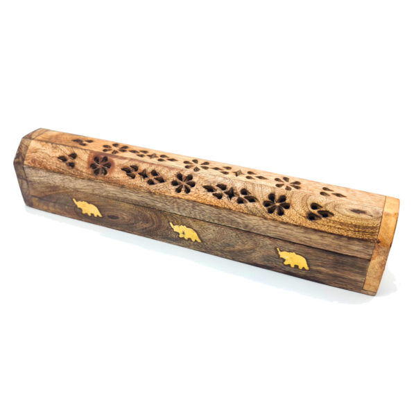 Räucherstäbchenhalter / Räucherbox aus Mangoholz - 30cm
