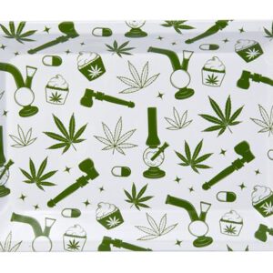 Dreh-Tablett – Rolling Tray, klein, “Weed”