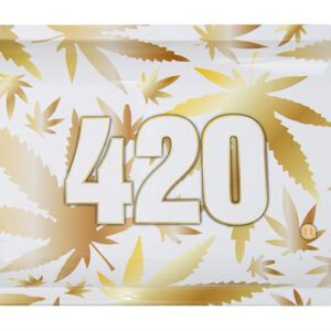 Dreh-Tablett – Rolling Tray, mittel, “420 Gold”