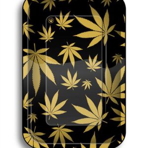 Rolling Tray Dreh-Tablett, Metall, mittel “LEAVES GOLD”