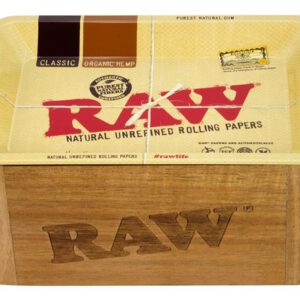 RAW Dreh-Tablett – Rolling Tray klein “RAW Holzbox mit Tray-Abdeckung”