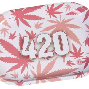 Dreh-Tablett – Rolling Tray, klein, “420 pink”
