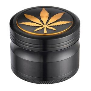 CNC Aluminium Grinder/Pollinator 4 part, ø 63mm, "GOLDEN LEAF"