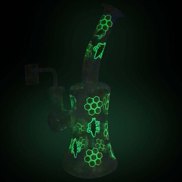 Bee Bong - Dabbing Rig 19cm Fluoreszierend GHBB – Bild 4