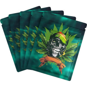 Mylartütchen Cali Pack Hanfblatt Totenkopf 78mm x 103 mm