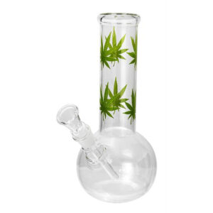 Glas-Bong Bubble Straight "Full Leaf", ca. 20cm 20