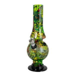 Acryl-Bong, 20cm, Bubble "Mini Graffiti" grün